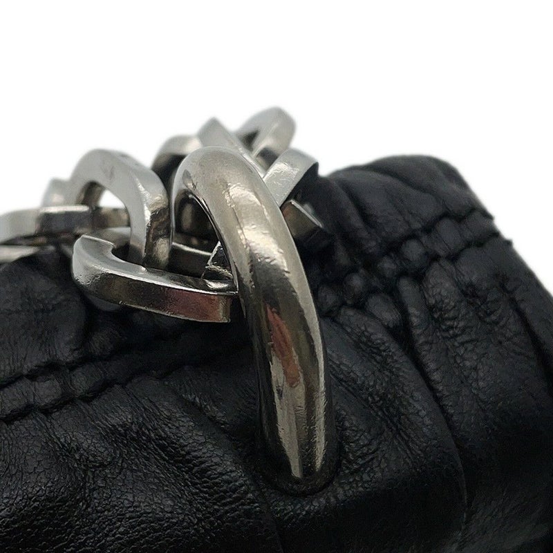 プラダ チェーンショルダーバッグ ロゴ レザー PRADA 2ｗay 黒