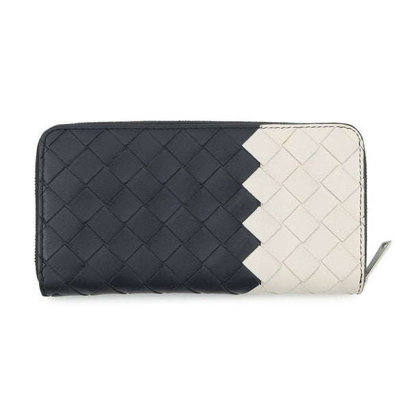 ボッテガヴェネタ 長財布 イントレチャート ラウンドファスナー ロングウォレット バイカラー 749427 BOTTEGA VENETA