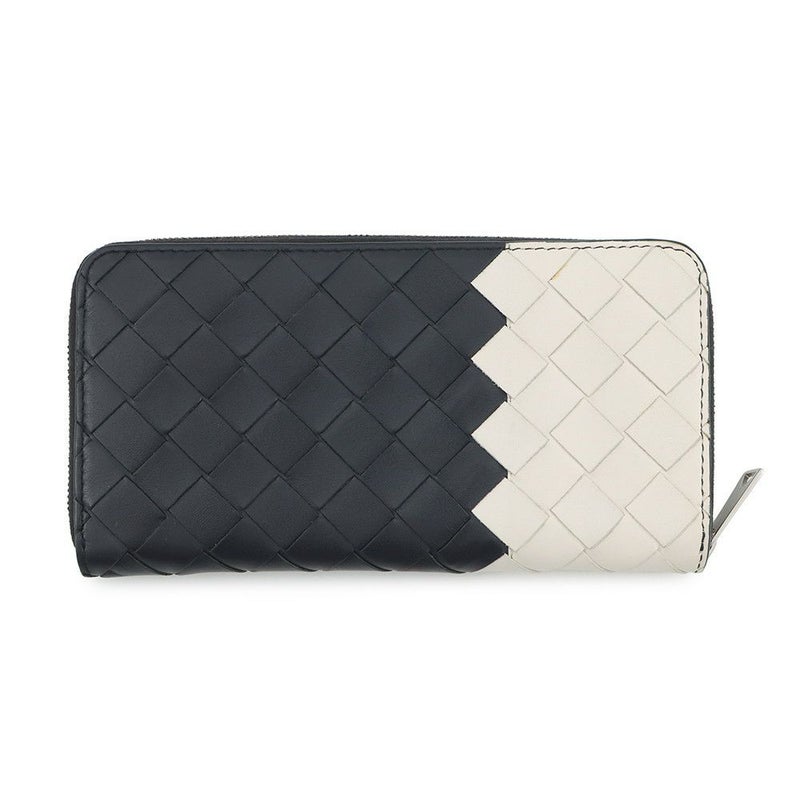ボッテガヴェネタ 長財布 イントレチャート ラウンドファスナー ロングウォレット バイカラー 749427 BOTTEGA VENETA