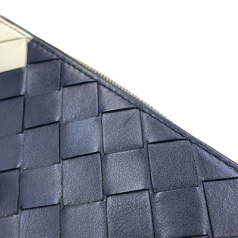ボッテガヴェネタ 長財布 イントレチャート ラウンドファスナー ロングウォレット バイカラー 749427 BOTTEGA VENETA