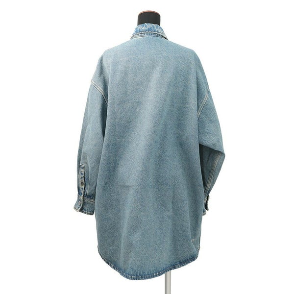 プラダ シャツ オーバーサイズ ダメージ加工 オーガニックデニム シャツ レディースサイズ36 GFC036 PRADA トップス