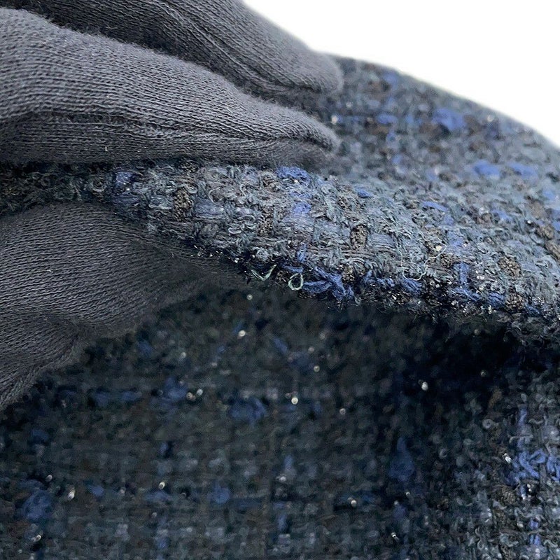 シャネル コート ツイード ダブルブレストコート レディースサイズ34 P64017 CHANEL アウター 黒