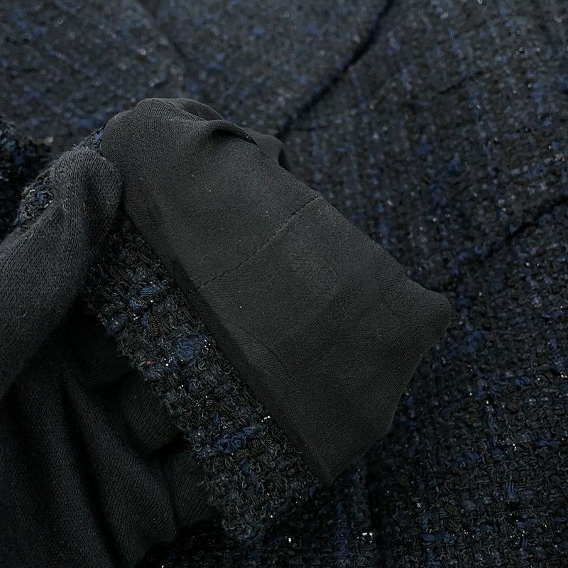 シャネル コート ツイード ダブルブレストコート レディースサイズ34 P64017 CHANEL アウター 黒