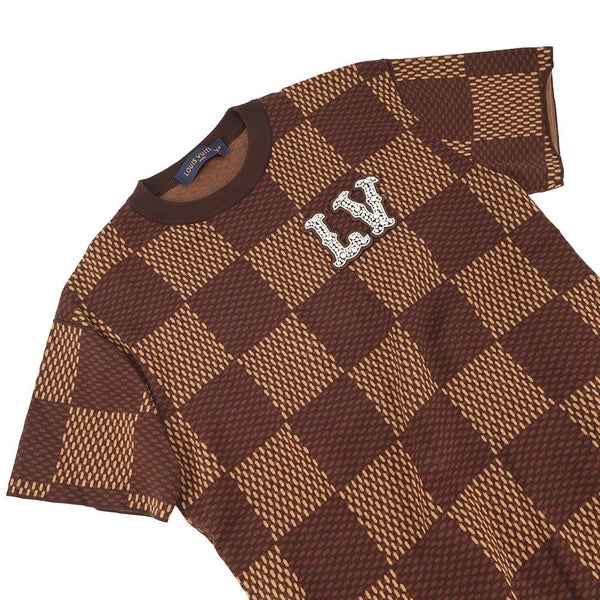 ルイヴィトン Tシャツ ダミエ ウィズストラス クルーネック ニットトップス メンズサイズXS LOUIS VUITTON トップス