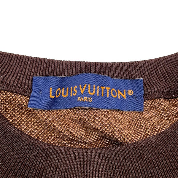 ルイヴィトン Tシャツ ダミエ ウィズストラス クルーネック ニットトップス メンズサイズXS LOUIS VUITTON トップス