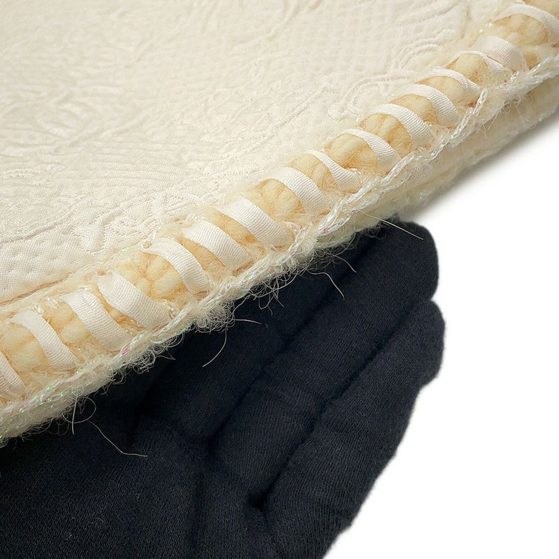 シャネル ジャケット ノーカラー ココボタン ジャカード ウール レディースサイズ36 P71059 CHANEL アウター 白