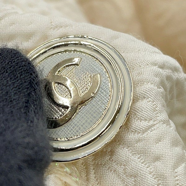 シャネル ジャケット ノーカラー ココボタン ジャカード ウール レディースサイズ36 P71059 CHANEL アウター 白