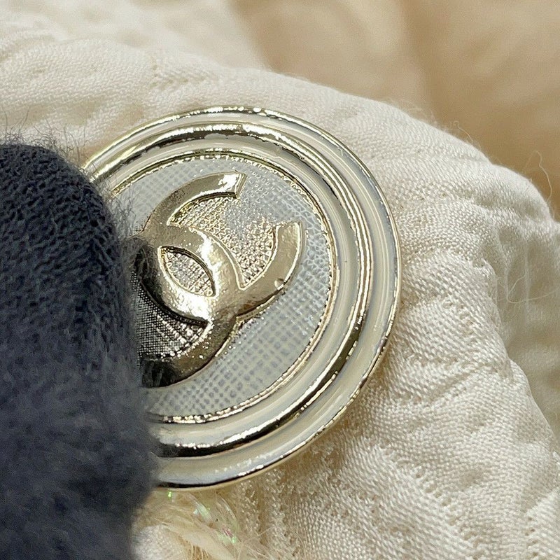 シャネル ジャケット ノーカラー ココボタン ジャカード ウール レディースサイズ36 P71059 CHANEL アウター 白