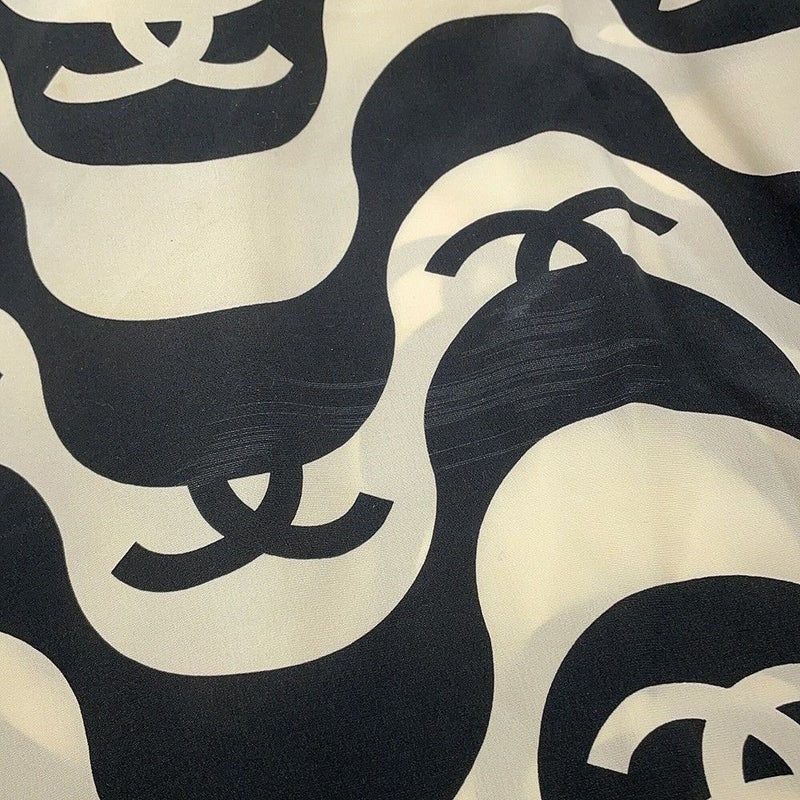 シャネル 半袖シャツ ココマーク ウェーブ シャツ シルク レディースサイズ36 P70211 CHANEL トップス 黒