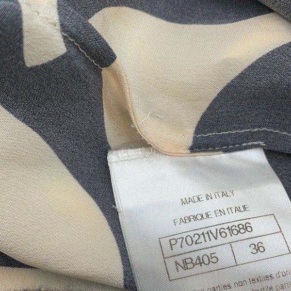 シャネル 半袖シャツ ココマーク ウェーブ シャツ シルク レディースサイズ36 P70211 CHANEL トップス 黒