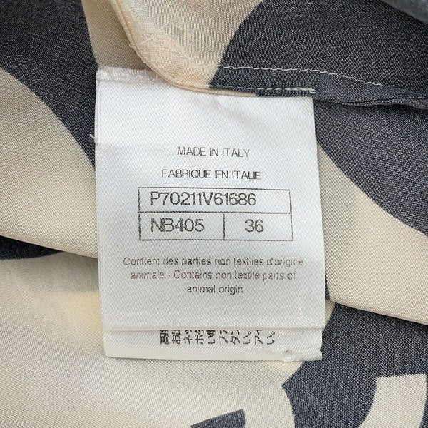 シャネル 半袖シャツ ココマーク ウェーブ シャツ シルク レディースサイズ36 P70211 CHANEL トップス 黒