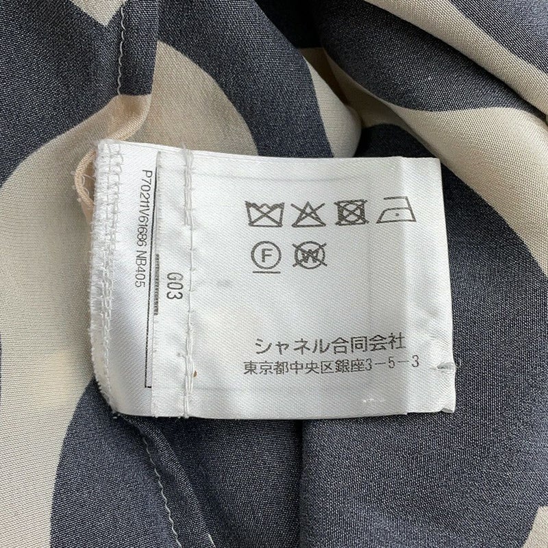 シャネル 半袖シャツ ココマーク ウェーブ シャツ シルク レディースサイズ36 P70211 CHANEL トップス 黒