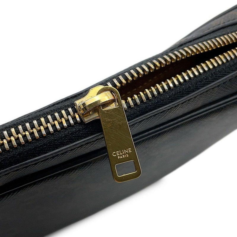 セリーヌ ショルダーバッグ トリオンフ ホリゾンタル ミディアム メッセンジャーバッグ PVC/レザー 194502CIM.38NO CELINE 黒