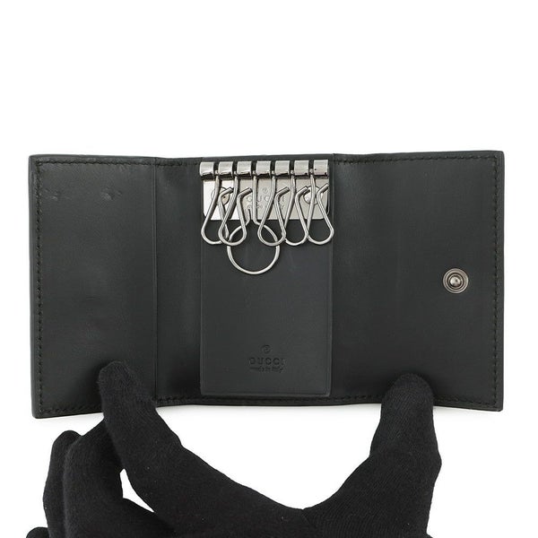 グッチ 6連キーケース グッチシマ レザー 138093 GUCCI キーケース 黒