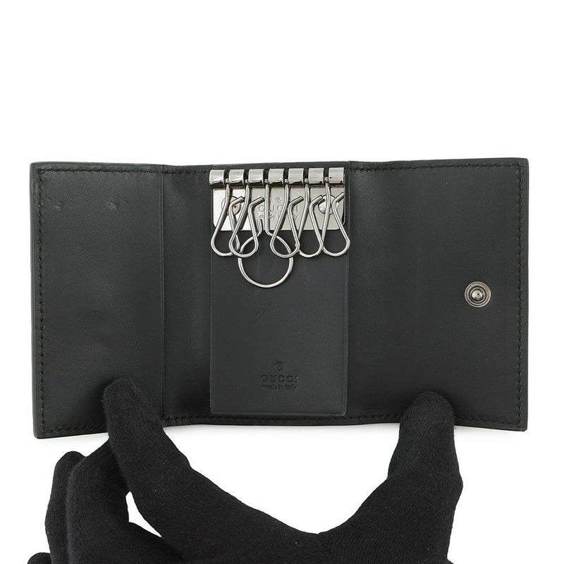 グッチ 6連キーケース グッチシマ レザー 138093 GUCCI キーケース 黒