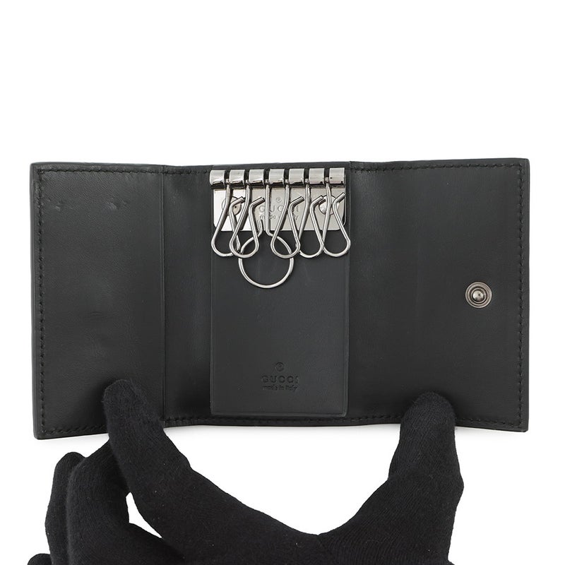 グッチ 6連キーケース グッチシマ レザー 138093 GUCCI キーケース 黒
