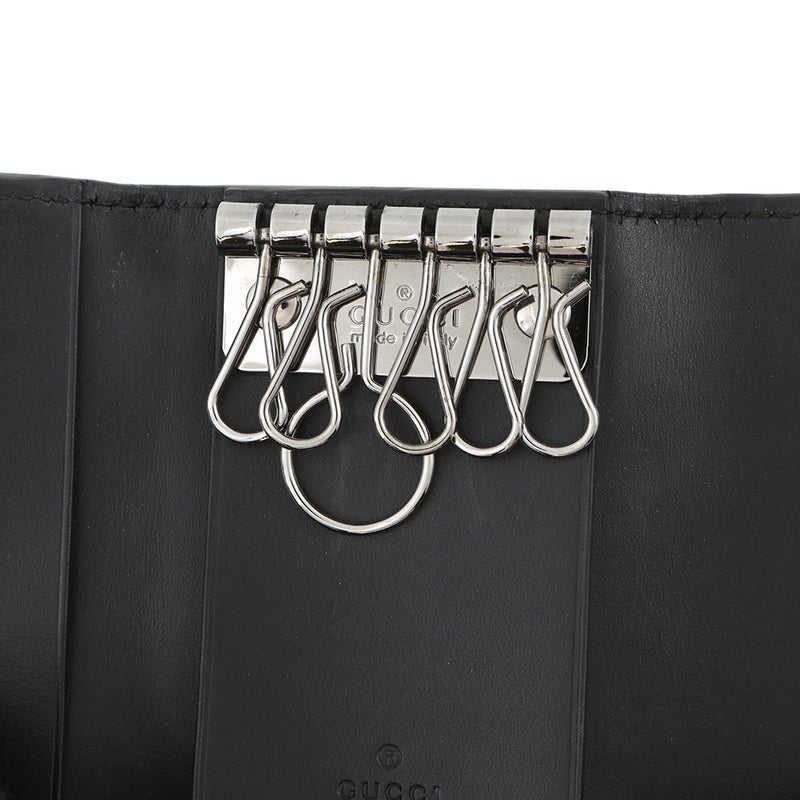 グッチ 6連キーケース グッチシマ レザー 138093 GUCCI キーケース 黒