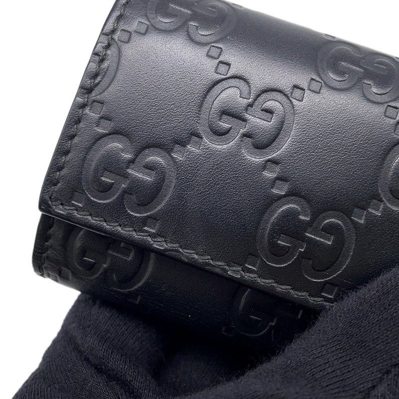 グッチ 6連キーケース グッチシマ レザー 138093 GUCCI キーケース 黒