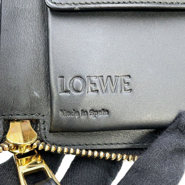 ロエベ 二つ折り財布 アナグラム パズル コンパクト ジップウォレット レザー LOEWE