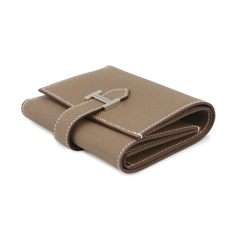 エルメス 三つ折り財布 ベアン コンビネ エトゥープ/シルバー金具 エプソン K刻印