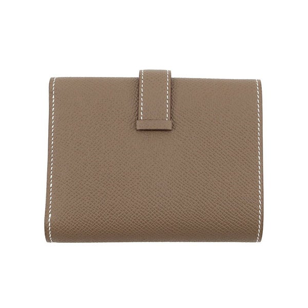 エルメス 三つ折り財布 ベアン コンビネ エトゥープ/シルバー金具 エプソン K刻印