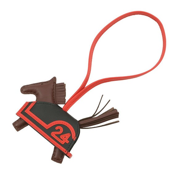 エルメス バッグチャーム ロデオ ロベオ 24 テール /カプシーヌ /ブラック ラムスキン K刻印 HERMES