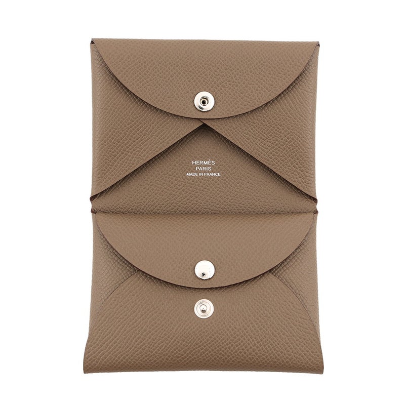 エルメス コインケース カルヴィ デュオ エトゥープ/シルバー金具 エプソン K刻印 財布