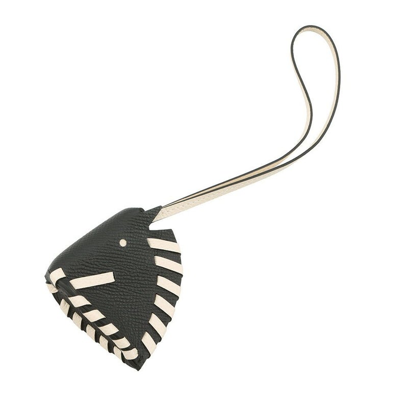 エルメス バッグチャーム シュバル トレッセ ブラック/ナタ エプソン K刻印 HERMES チャーム 黒