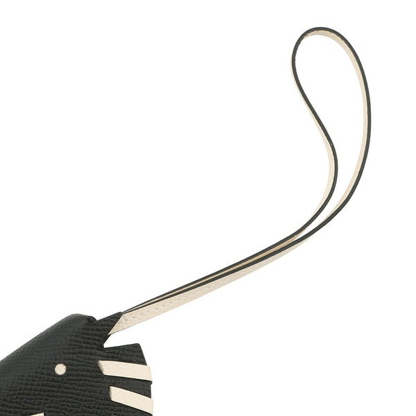 エルメス バッグチャーム シュバル トレッセ ブラック/ナタ エプソン K刻印 HERMES チャーム 黒