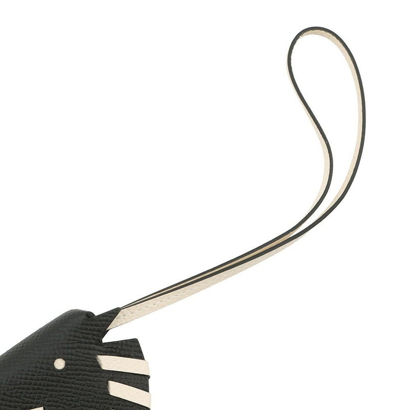 エルメス バッグチャーム シュバル トレッセ ブラック/ナタ エプソン K刻印 HERMES チャーム 黒