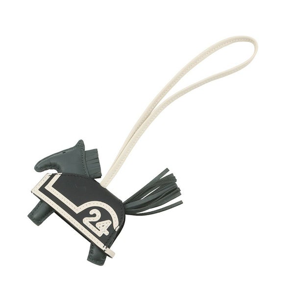 エルメス バッグチャーム ロデオ ロベオ 24 PM ヴェールマングローブ/ブラック/クレ ラムスキン K刻印 HERMES