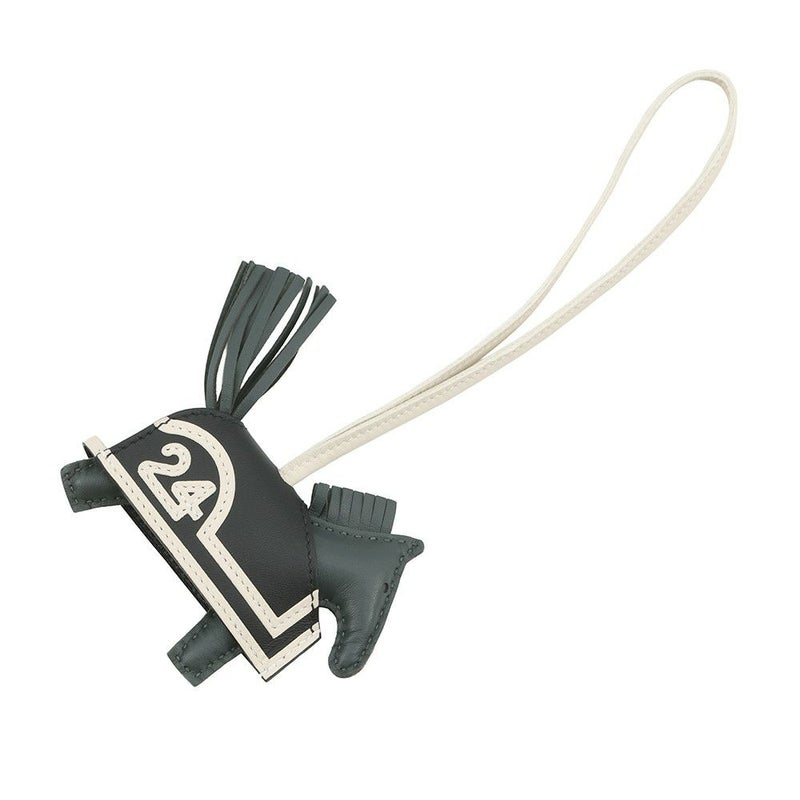 エルメス バッグチャーム ロデオ ロベオ 24 PM ヴェールマングローブ/ブラック/クレ ラムスキン K刻印 HERMES