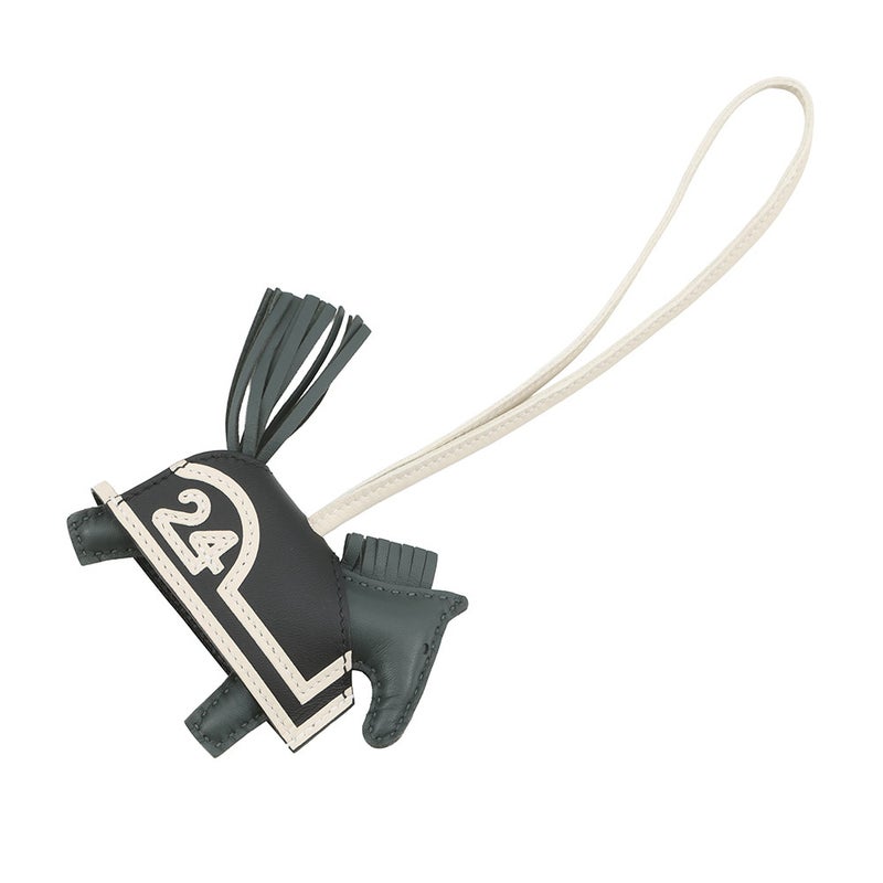 エルメス バッグチャーム ロデオ ロベオ 24 PM ヴェールマングローブ/ブラック/クレ ラムスキン K刻印 HERMES