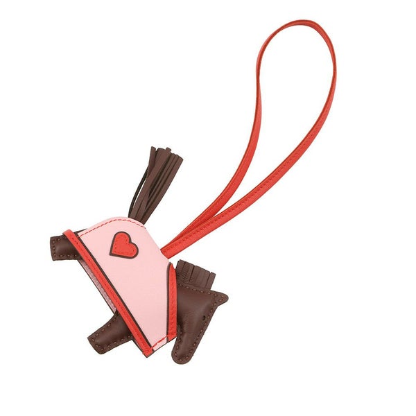 エルメス バッグチャーム ロデオPM ロベオクール テール/カプシーヌ/ローズサクラ ラムスキン K刻印 HERMES