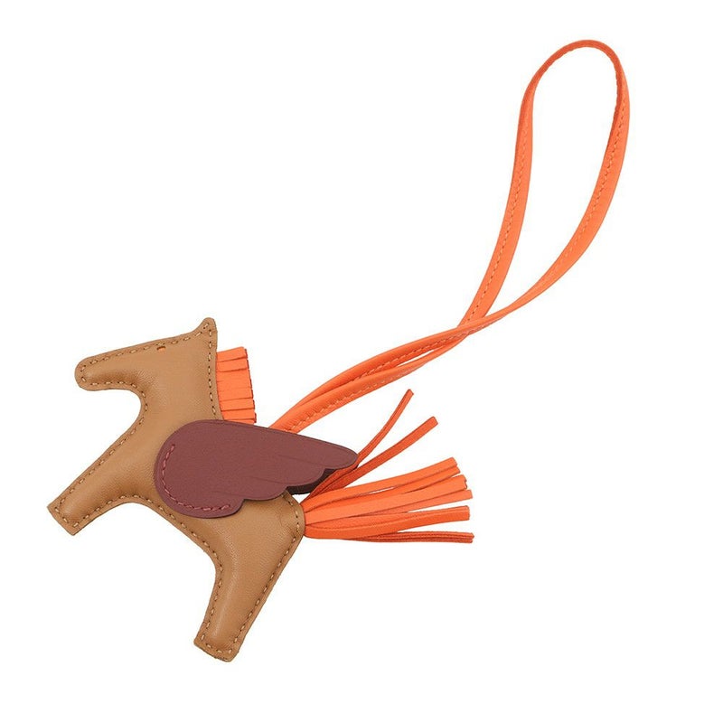 エルメス バッグチャーム ロデオPM ペガサス ゴールド/ルージュアッシュ/オレンジポピー ラムスキン K刻印 HERMES