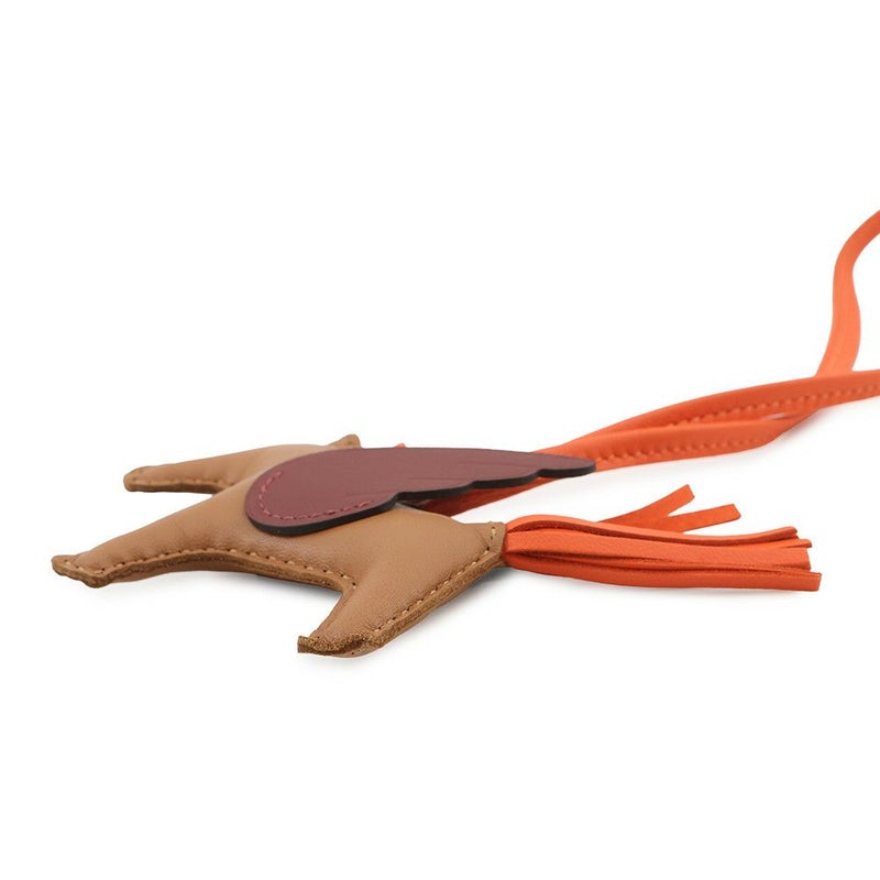 エルメス バッグチャーム ロデオPM ペガサス ゴールド/ルージュアッシュ/オレンジポピー ラムスキン K刻印 HERMES