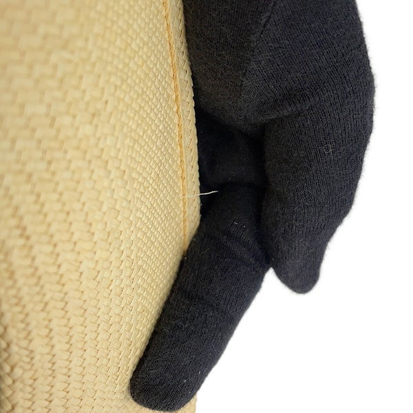 シャネル ストローハット ココマーク リボン サイズM CHANEL ハット 黒