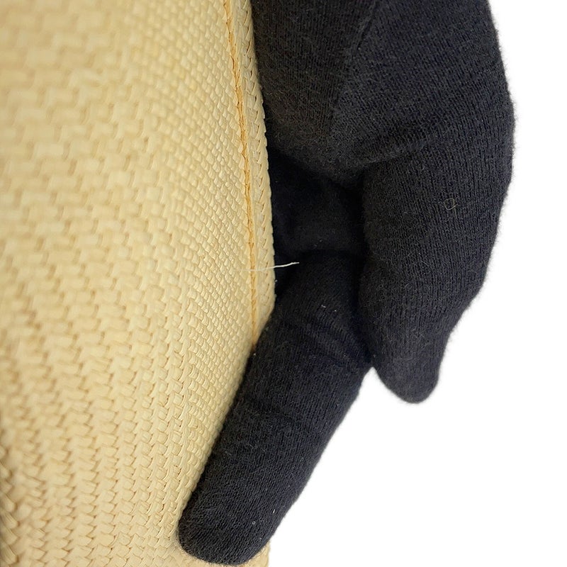 シャネル ストローハット ココマーク リボン サイズM CHANEL ハット 黒