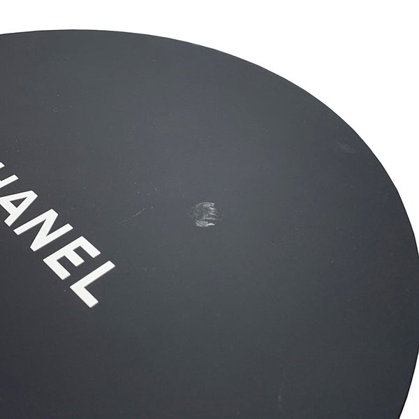 シャネル ストローハット ココマーク リボン サイズM CHANEL ハット 黒