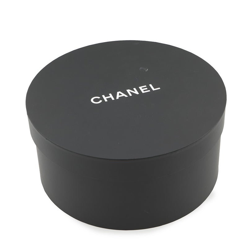シャネル ストローハット ココマーク リボン サイズM CHANEL ハット 黒