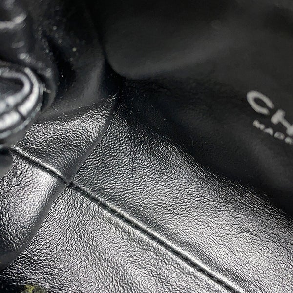 シャネル チェーンショルダーバッグ マトラッセ ココマーク パテント/レザー CHANEL チェーンポシェット 黒