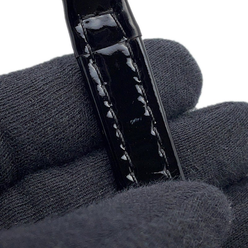 シャネル チェーンショルダーバッグ マトラッセ ココマーク パテント/レザー CHANEL チェーンポシェット 黒