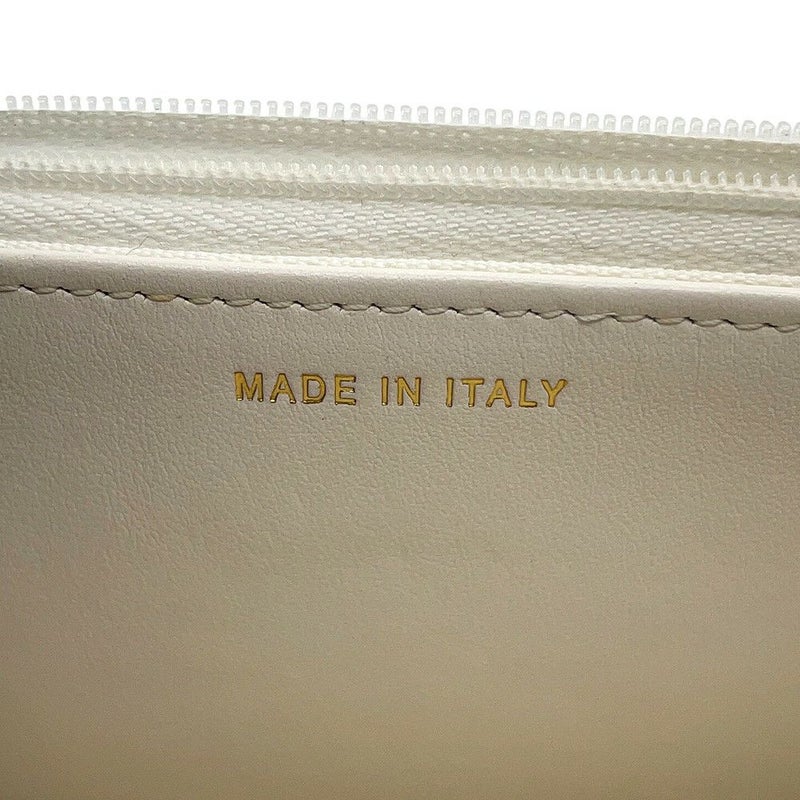 シャネル チェーンウォレット マトラッセ ココマーク ビジュー キャビアスキン CHANEL 財布 白
