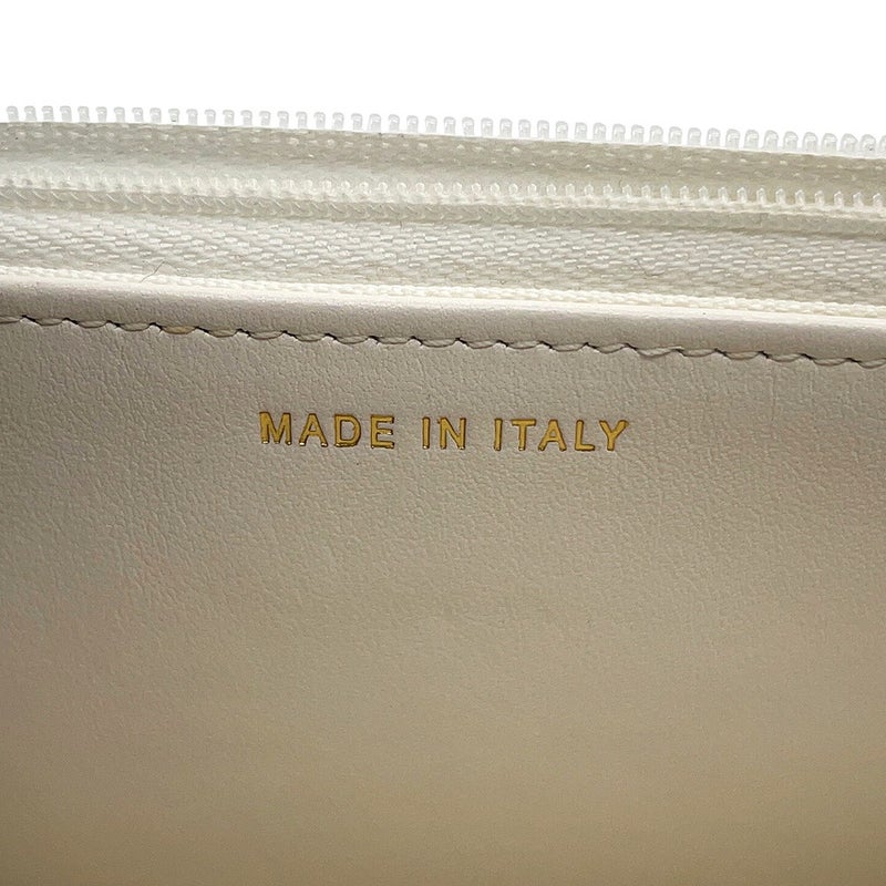 シャネル チェーンウォレット マトラッセ ココマーク ビジュー キャビアスキン CHANEL 財布 白
