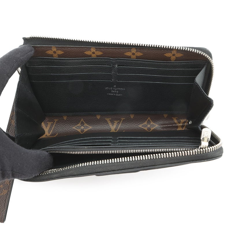 ルイヴィトン 長財布 モノグラム・マカサー ジッピー・ドラゴンヌ M69407 LOUIS VUITTON ヴィトン 財布 メンズ 黒 ブラック