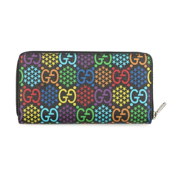 グッチ 長財布 GGサイケデリック ジップアラウンドウォレット 601079 GUCCI 財布 ラウンドファスナー 黒