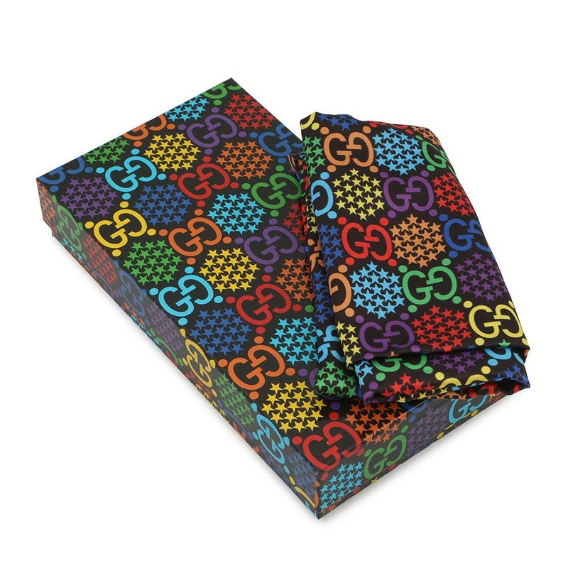 グッチ 長財布 GGサイケデリック ジップアラウンドウォレット 601079 GUCCI 財布 ラウンドファスナー 黒