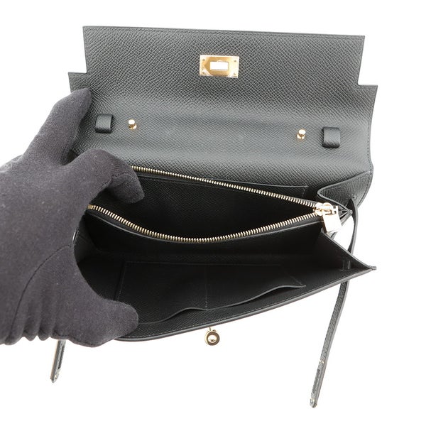 エルメス ケリーウォレット ロング トゥーゴー ブラック/ゴールド金具 エプソン K刻印 HERMES 財布 酷
