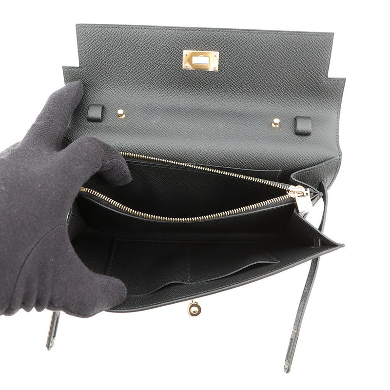 エルメス ケリーウォレット ロング トゥーゴー ブラック/ゴールド金具 エプソン K刻印 HERMES 財布 酷