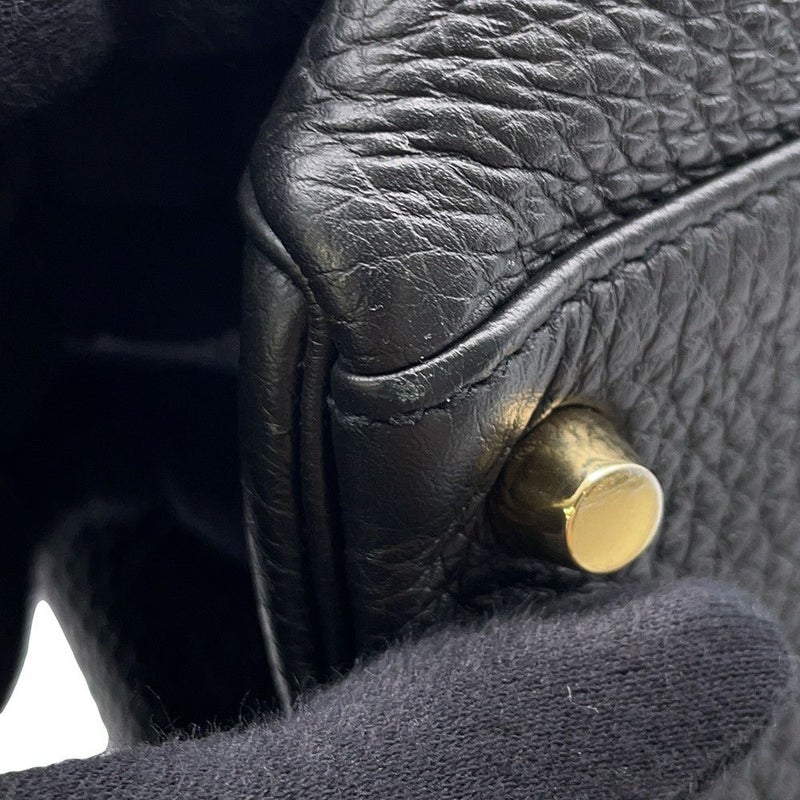 エルメス ハンドバッグ ケリー35 内縫い ブラック/ゴールド金具 トゴ □R刻印 ２wayショルダー 黒
